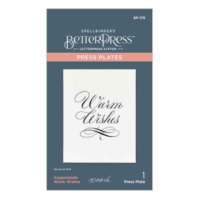Spellbinders Press Plate - Copperplate Warm Wishes