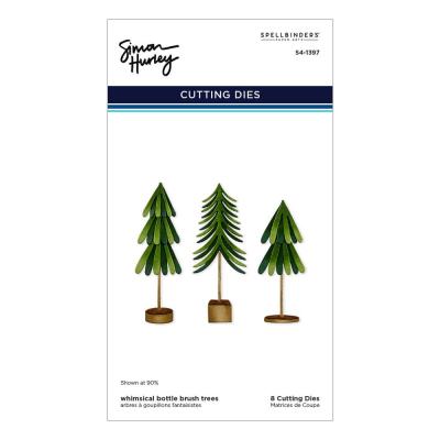 Spellbinders Etched Dies - Whimsical Bottle Brush Trees