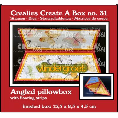 Crealies Cutting Dies - Angled Pillowbox with Floating Strips