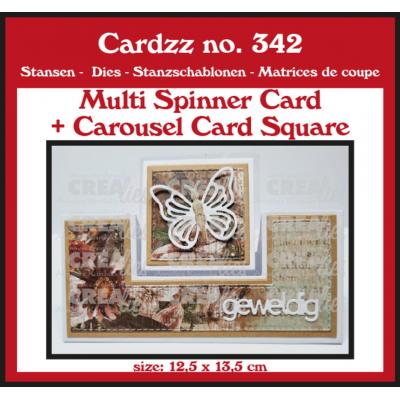 Crealies Cutting Dies - Multi Spinner + Carousel Card Square