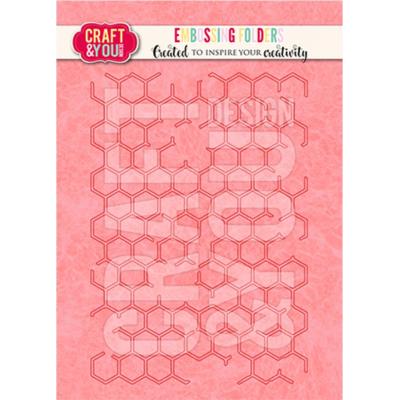Craft & You Design Embossing Folder - Honeycomb Background