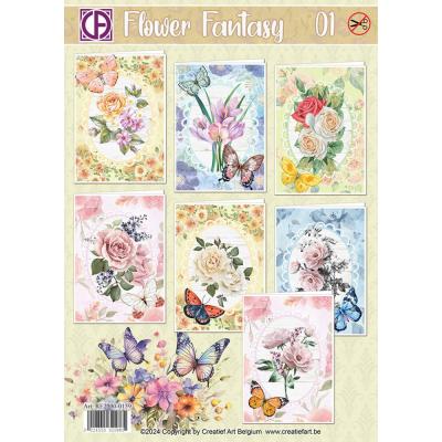 Creatief Art  Flower Fantasy 01 Card Kit