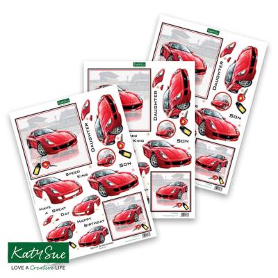 Katy Sue Designs 3D Die-Cuts - Red Racer