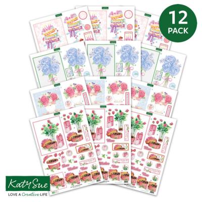 Katy Sue Designs 3D Die-Cuts - Birthday Cake And Flowers