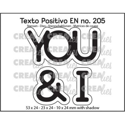 Crealies Texto Positivo Dies English - You & I