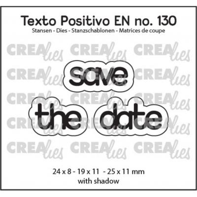 Crealies Texto Positivo Dies English - Save The Date