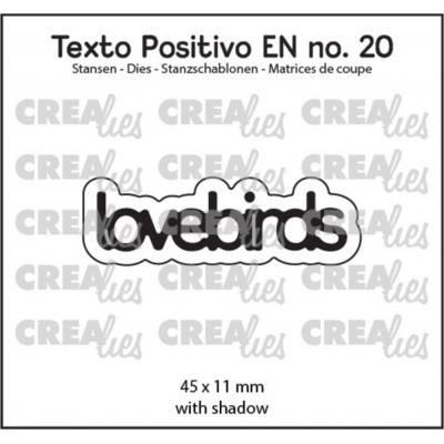 Crealies Texto Positivo Dies English - Lovebirds