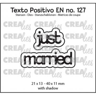 Crealies Texto Positivo Dies English - Just Married
