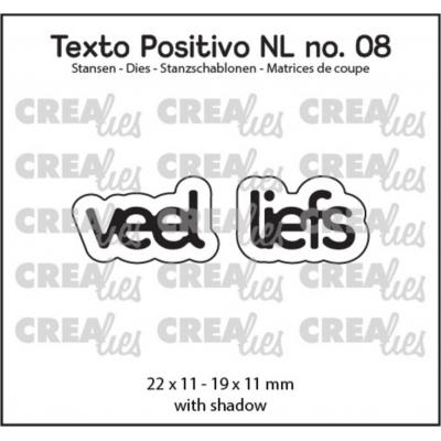 Crealies Texto Positivo Dies Dutch - Veel Liefs (NL)