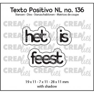 Crealies Texto Positivo Dies Dutch - Het Is Feest (NL)