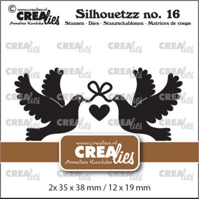 Crealies Silhouetzz Dies - Doves with Heart