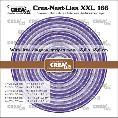 Crealies Crea-Nest-Lies XXL Dies  - Circles with Little Diagonal Stripes