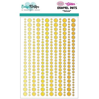 CarlijnDesign Glitter Enamel Dots - Yellow