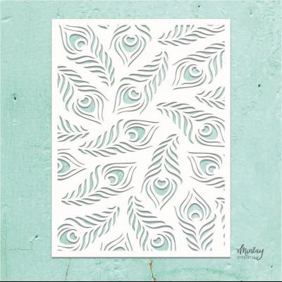 Mintay Papers Kreativa Stencil - Peacock Feathers