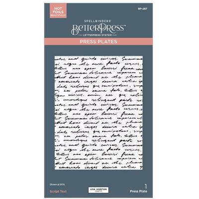 Spellbinders Paper Arts Press Plate - Script Tekst