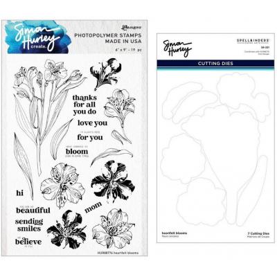 Spellbinders Paper Arts Heartfelt Blooms Stamp & Die Bundle