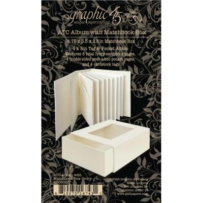 Graphic 45 ATC Album with Matchbook Box Ivory