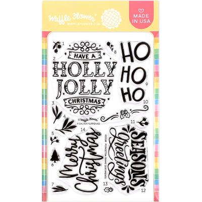 Waffle Flower Stempel - Poinsettia Frame Sentiments