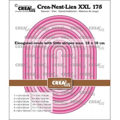 Crealies Crea-Nest-Lies XXL Dies - Elongated Ovals With Little Stripes