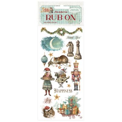 Stamperia Alice In Christmas Rub-Ons - Happiness
