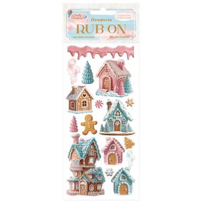 Stamperia Candy Christmas Rub-on - Marzipan Houses