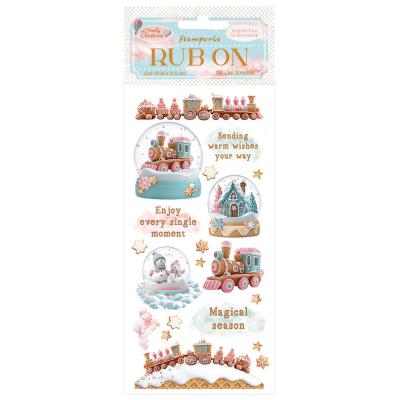 Stamperia Candy Christmas Rub-on - Snowglobes