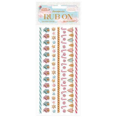 Stamperia Candy Christmas Rub-on - Stripes