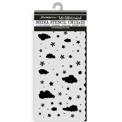Stamperia Candy Christmas Thick Stencil - Clouds