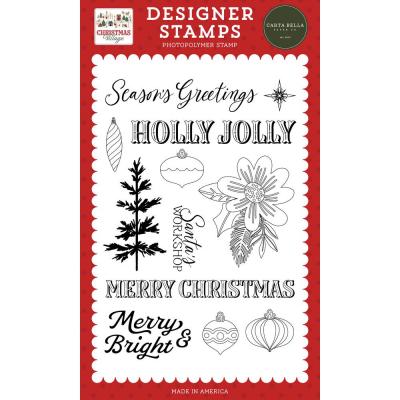 Carta Bella Christmas Village Stempel - Holly Jolly Ornaments