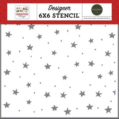 Carta Bella Christmas Village Stencil - Merry And Bright Stars