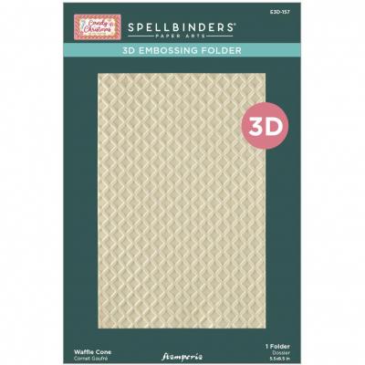 Spellbinders Candy Christmas 3D Embossing Folder - Waffle Cone