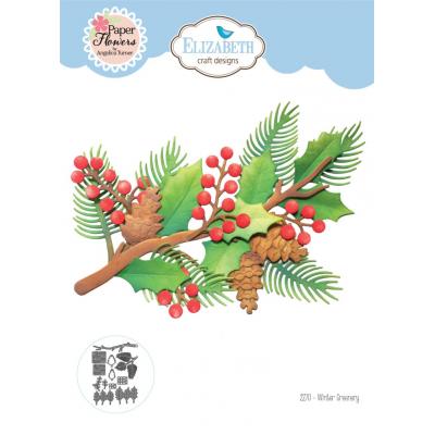 Elizabeth Craft Designs Festive Holly Die - Winter Greenery