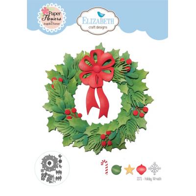 Elizabeth Craft Designs Festive Holly Die - Holiday Wreath