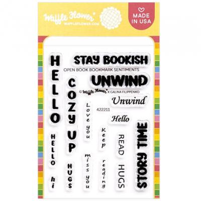 Waffle Flower Open Book Bookmark Stempel - Sentiments