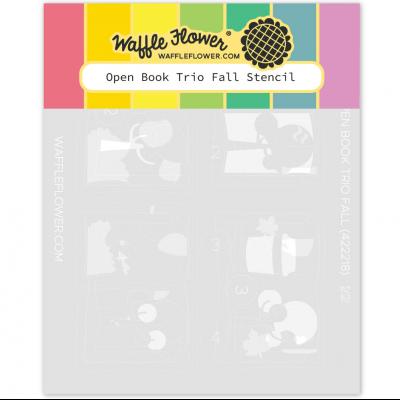 Waffle Flower Open Book Trio Stencil - Fall