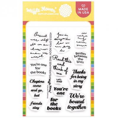 Waffle Flower Open Book Trio Stempel - Sentiments