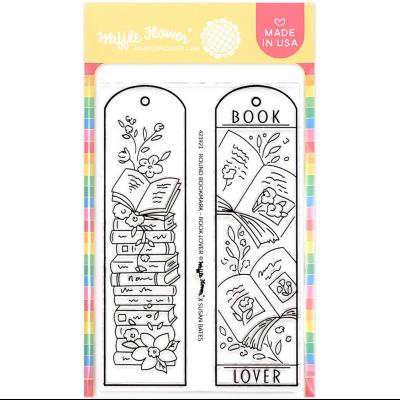 Waffle Flower Round Bookmark Stempel - Book Lover