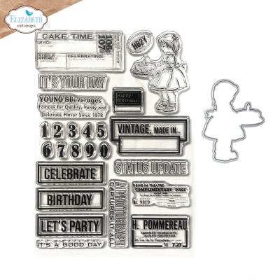 Elizabeth Craft Designs Botanical Blend Stempel - Celebrations 2