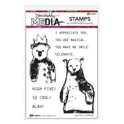 Ranger Dina Wakley MEdia Cling Stamps - Regal Bears