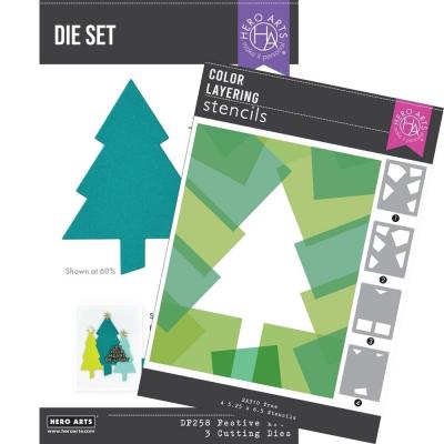 Hero Arts Very Merry Die & Stencil Bundle - Tree
