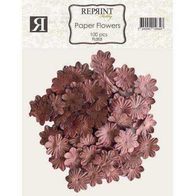 Reprint Paper Flowers - Burgundy