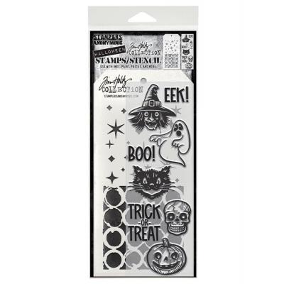 Stampers Anonymous Mixed Media Tim Holtz Stempel + Schablone - Retro Frights