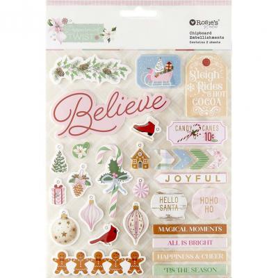 Spellbinders Peppermint Twist - Chipboard Stickers