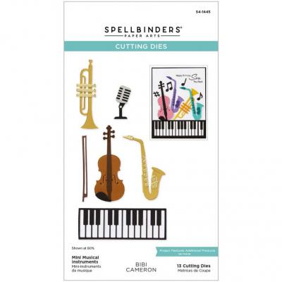 Spellbinders Bibi's Musical Notes Etched Dies - Mini Musical Instruments