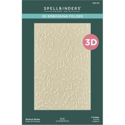 Spellbinders Bibi's Musical Notes 3D Embossing Folder - Musical Notes