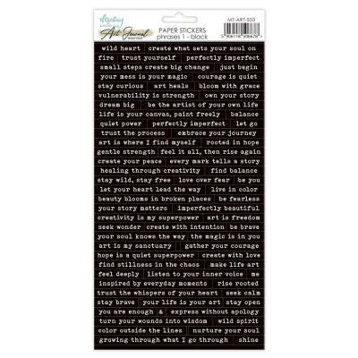 Mintay Art Journal Paper Stickers - Phrases 1 Black