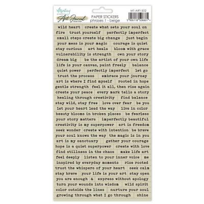 Mintay Art Journal Paper Stickers - Phrases 1 Beige