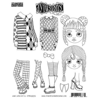 Stampers Anonymous Dylusions Stempel - Dinky Dolls Set #4