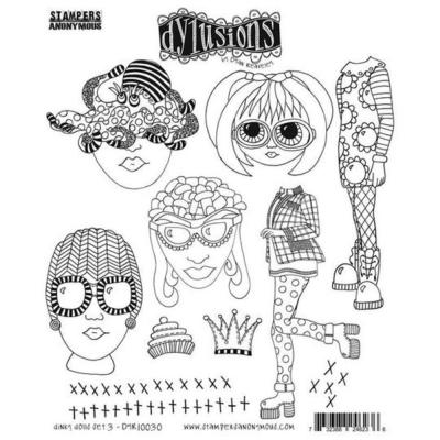 Stampers Anonymous Dylusions Stempel - Dinky Dolls Set #3