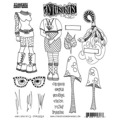 Stampers Anonymous Dylusions Stempel - Dinky Dolls Set #2